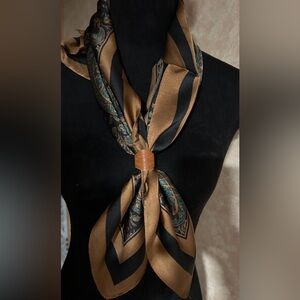 2/$12 Faux Leather Brown Leather Scarf Ring